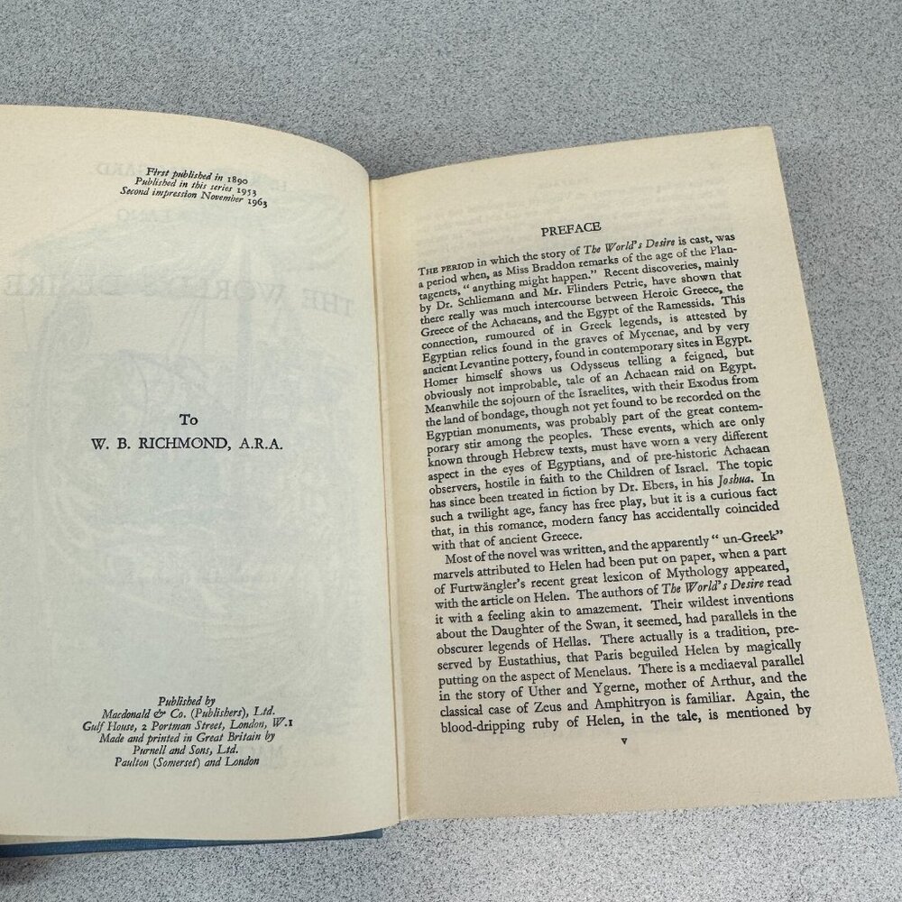 The World's‎ Desire Novel by H. Rider Haggard Hardcover Dust Jacket Illustrated - Picture 7 of 9